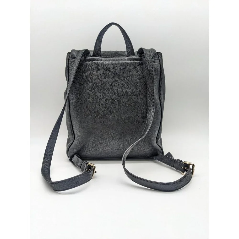 KATE SPADE NY genuine pebbled leather medium backpack- BLACK